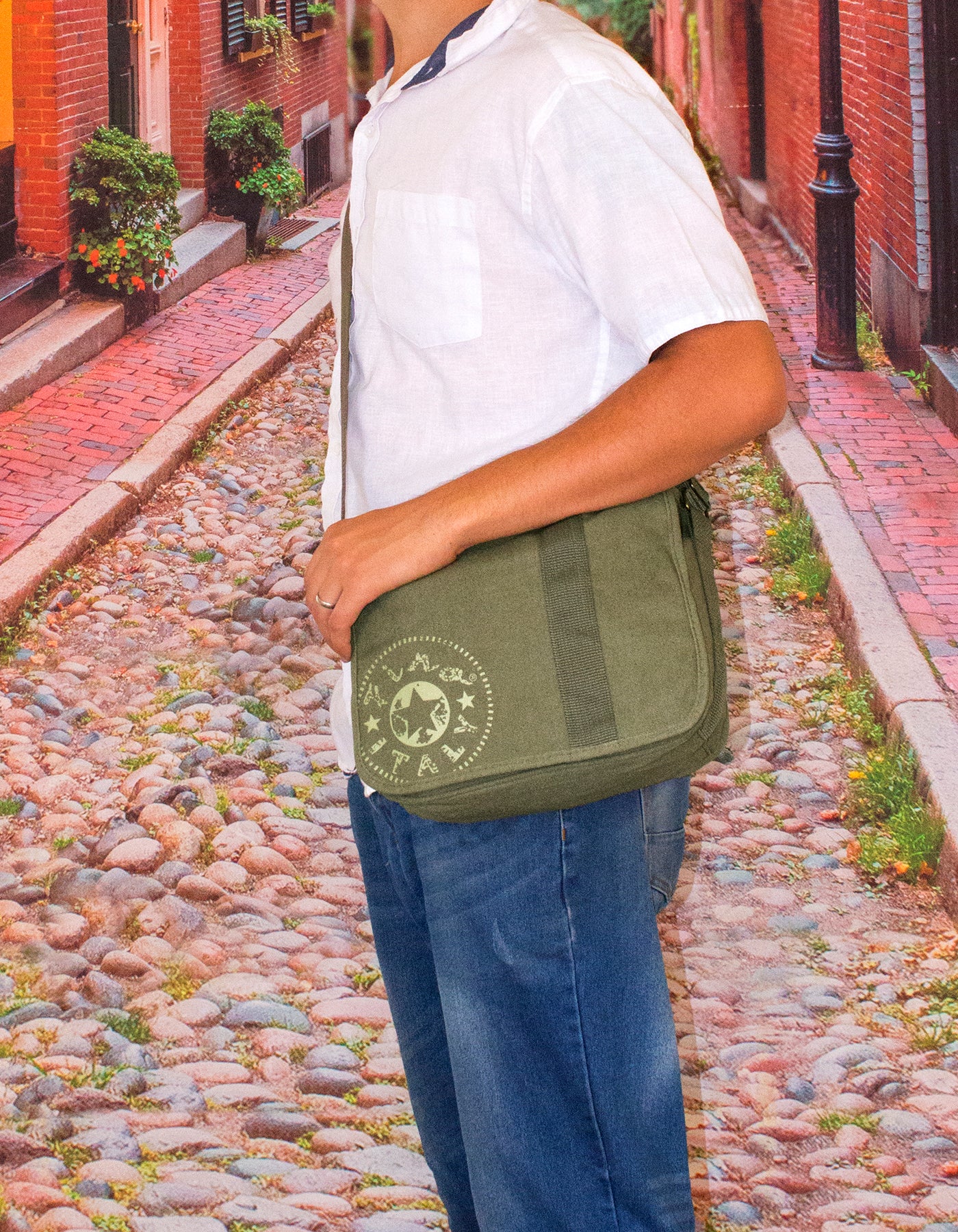 Fino SK-721 Everyday Canvas Shoulder Bag with Front Design