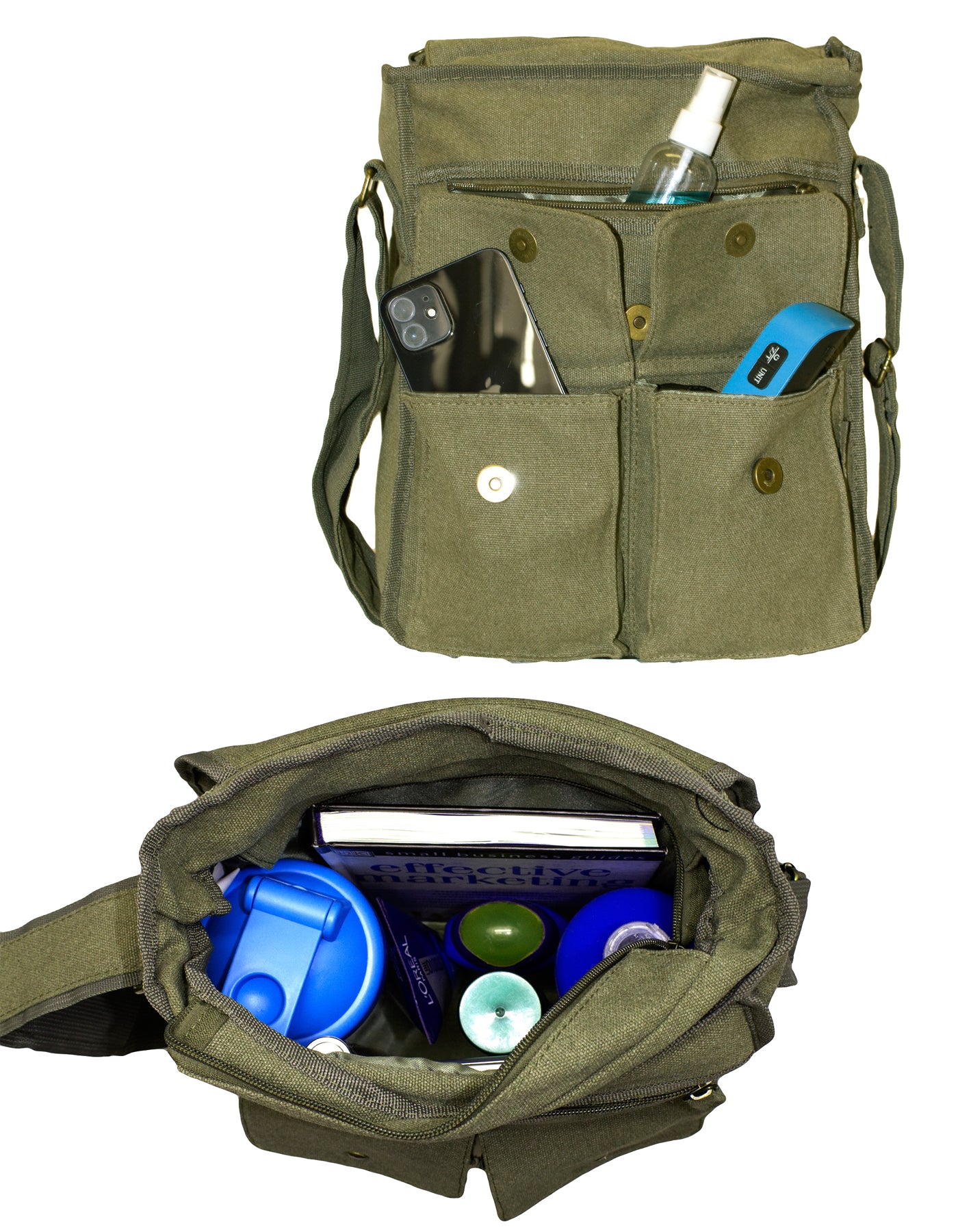 Fino SK-723 Casual Canvas Shoulder Bag with Studs