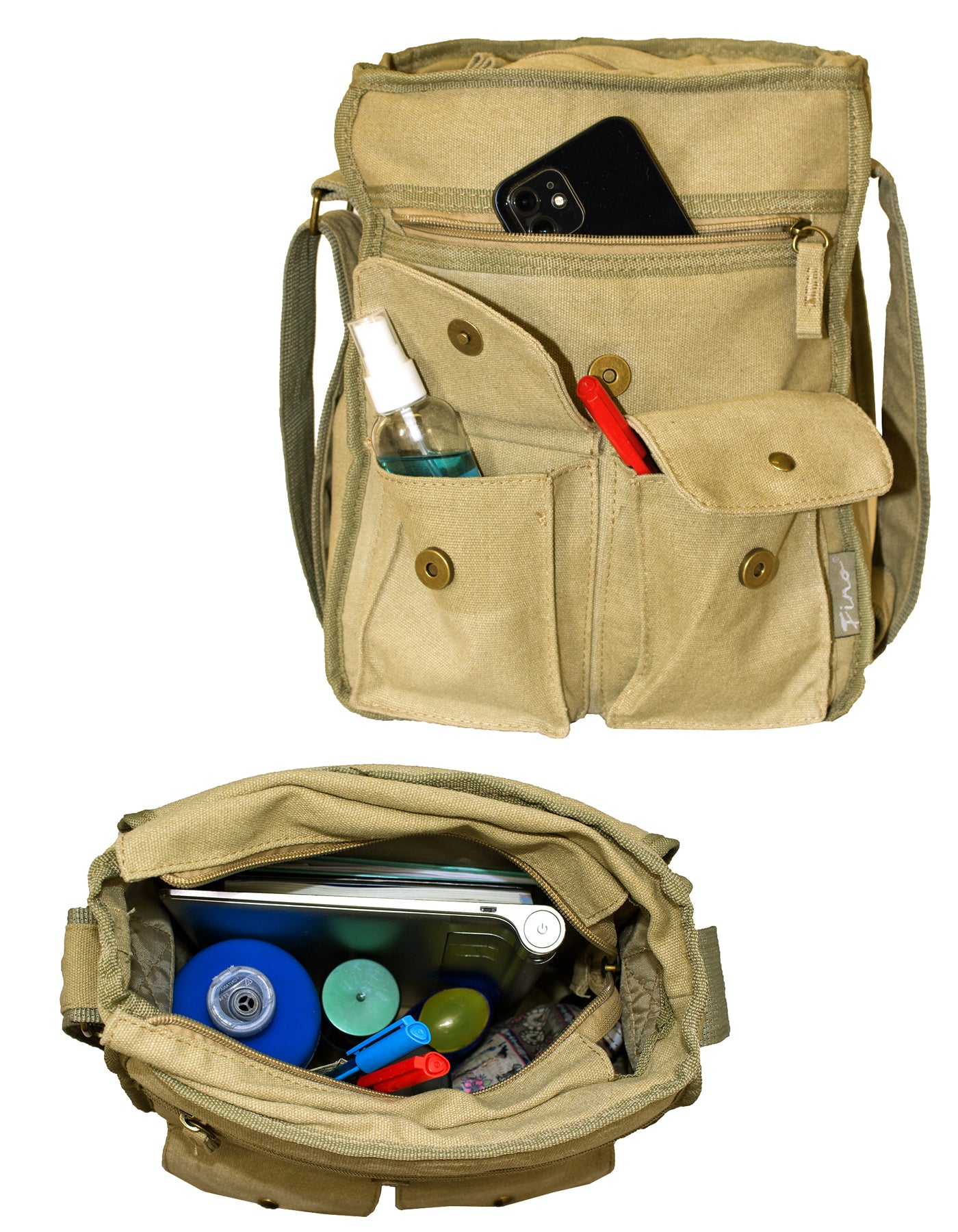 Fino SK-723 Casual Canvas Shoulder Bag with Studs