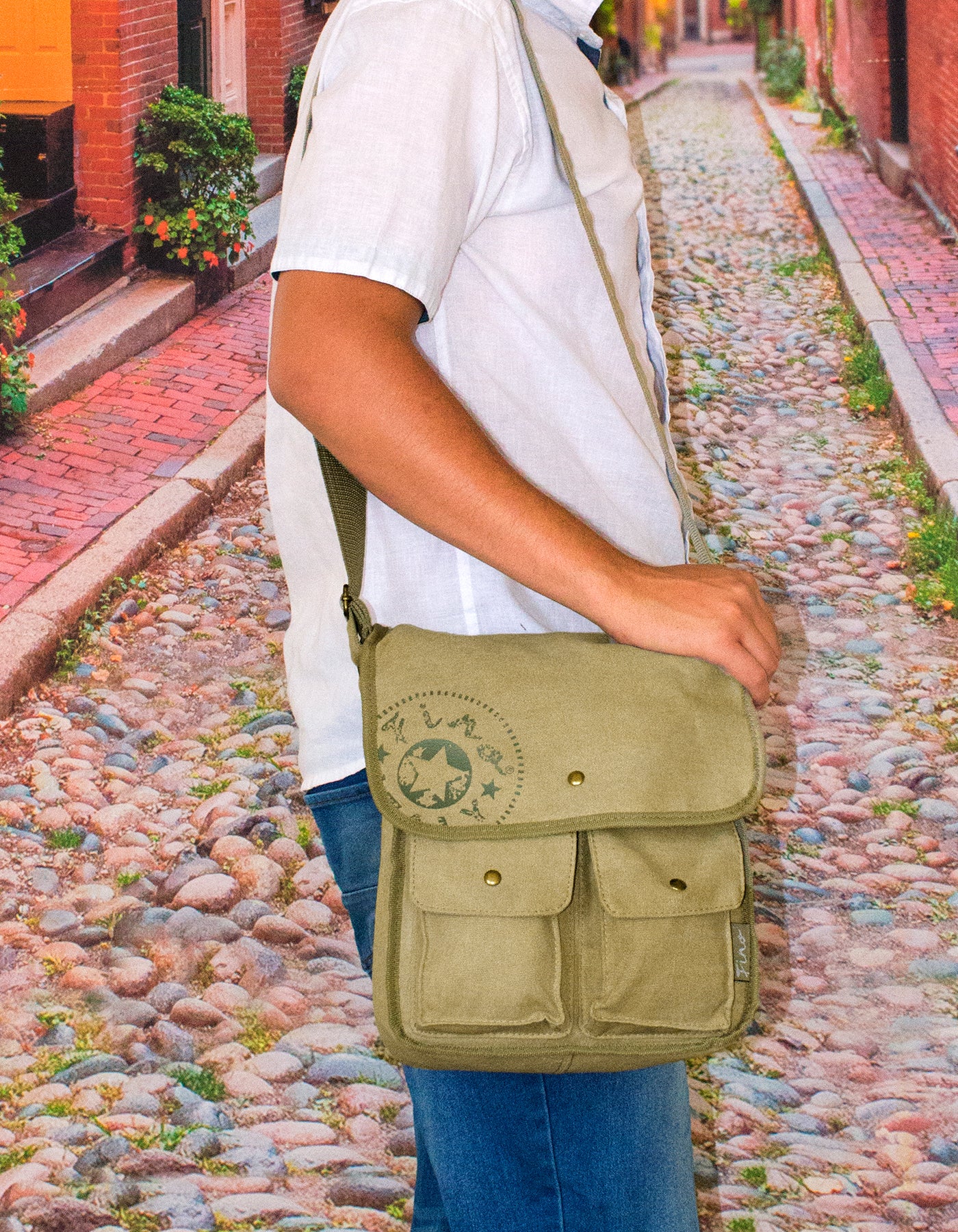 Fino SK-723 Casual Canvas Shoulder Bag with Studs