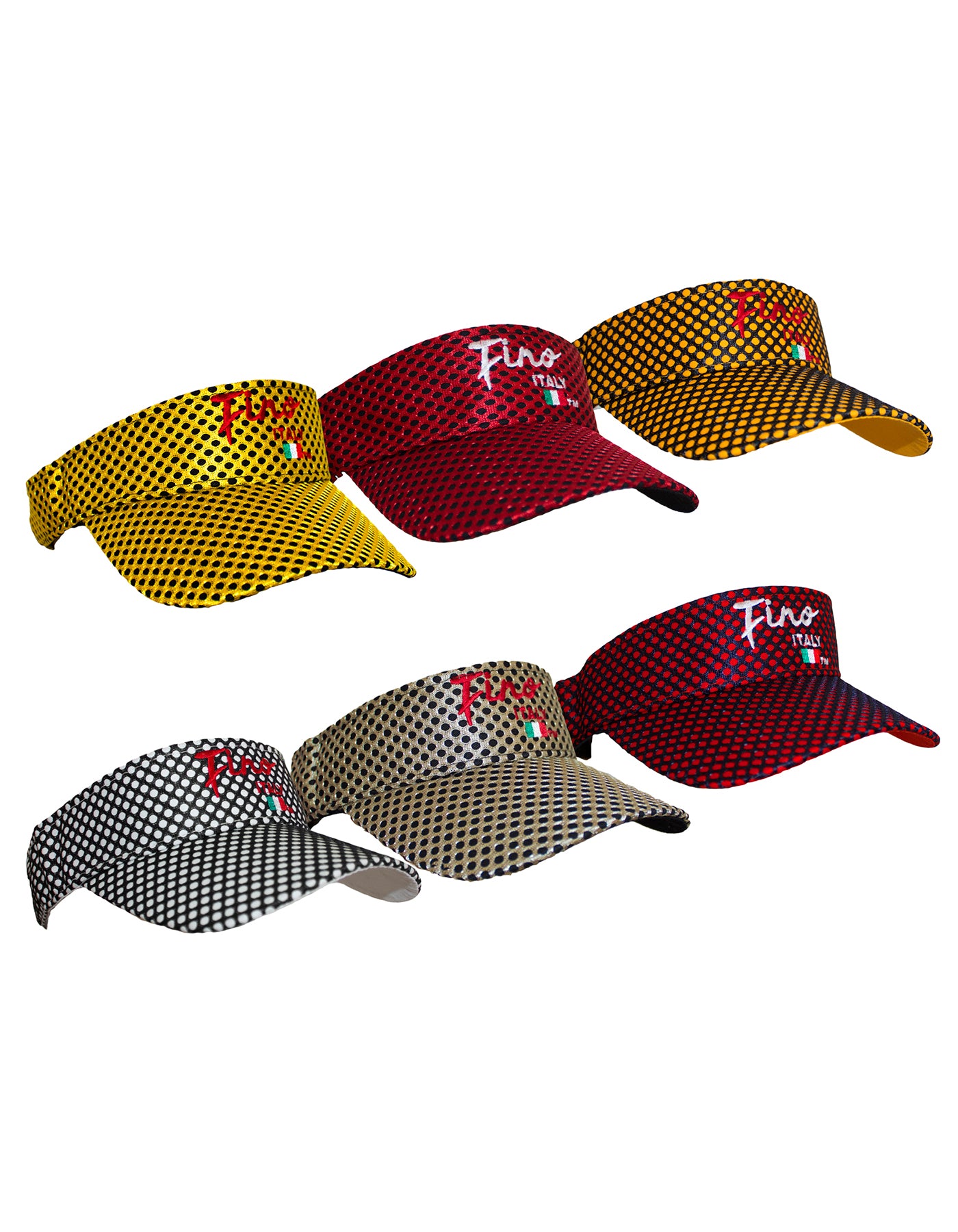 Fino SKC-072F Unisex Multiple Color Sun Visors Set- Set of 6