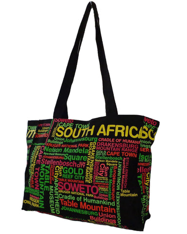 Fino SKH-135 South African Souvenir Printed Colorful Tote Bag with all SA landmarks