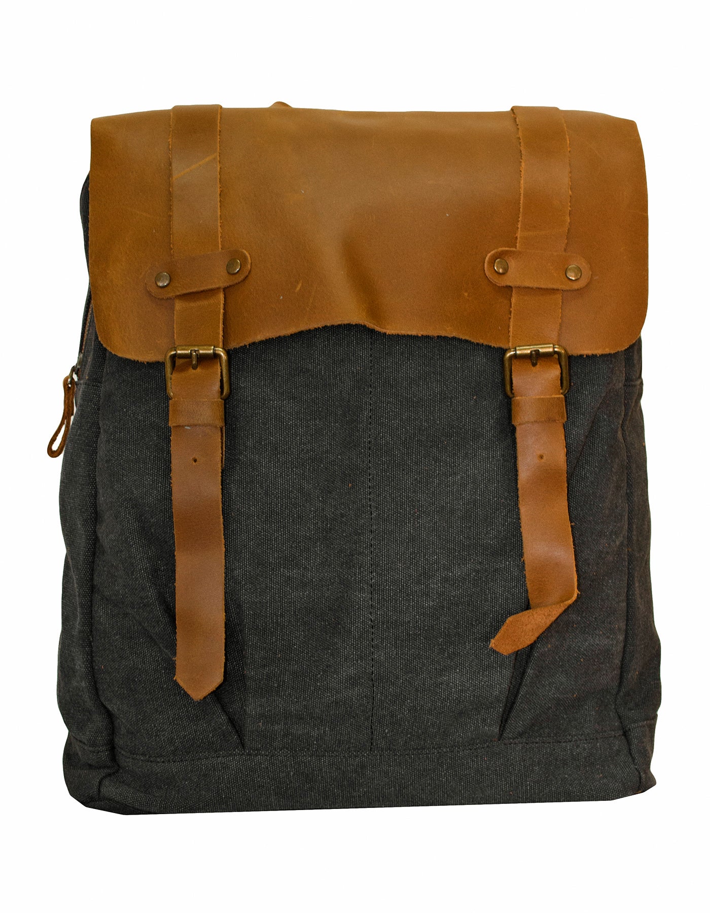 Fino SL-005 Canvas 13" Laptop Backpack with Genuine Leather Flap