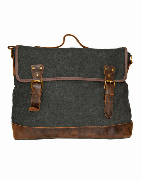 Fino SL-029 Unisex Canvas and Genuine Leather Messenger Bag
