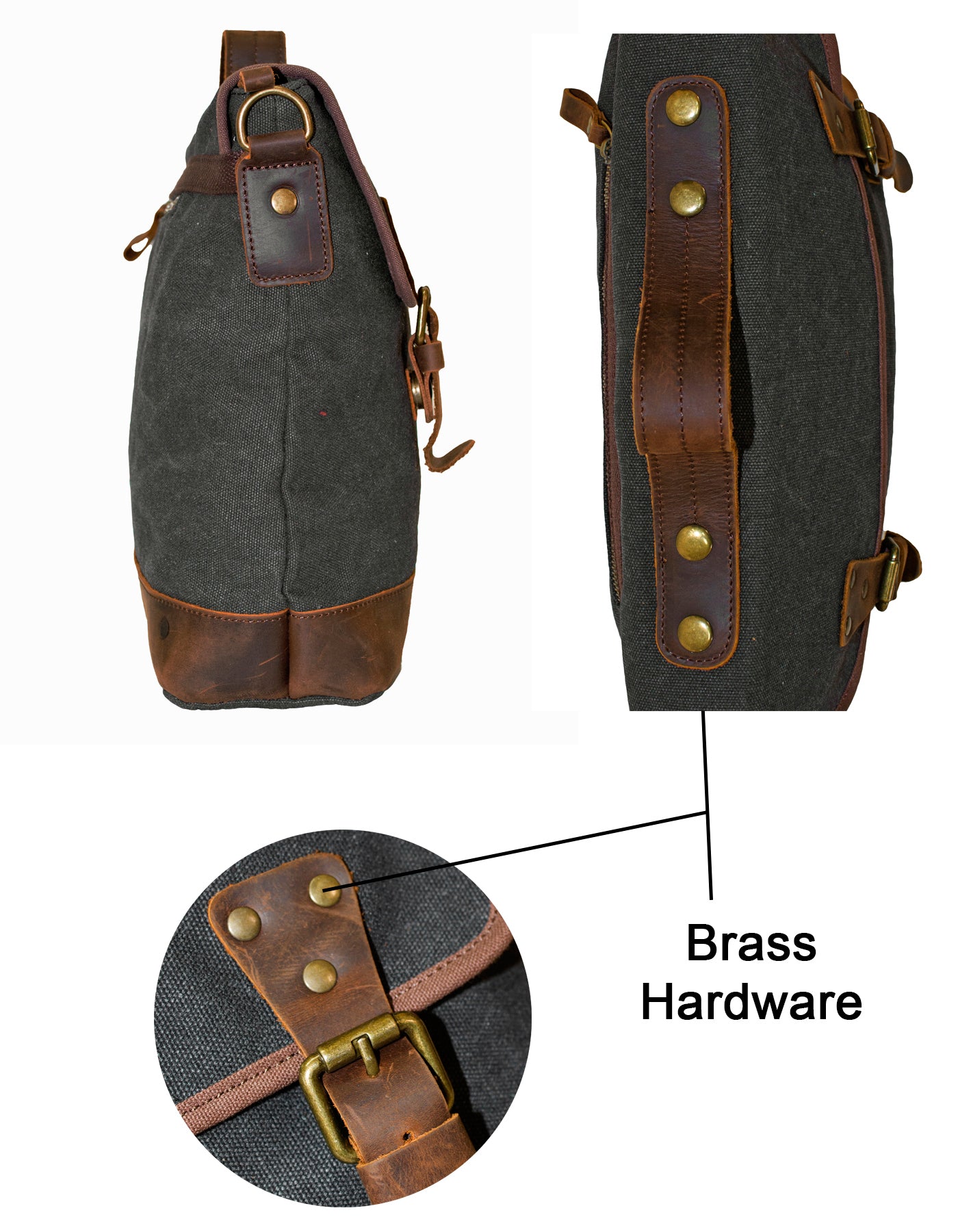 Fino SL-029 Unisex Canvas and Genuine Leather Messenger Bag