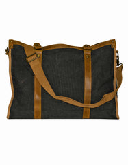 Fino SL-037 Unisex Canvas and Genuine Leather Overnight Travel Shoulder Bag