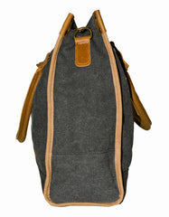 Fino SL-037 Unisex Canvas and Genuine Leather Overnight Travel Shoulder Bag