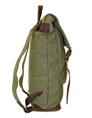 Fino SL-048 Unisex Canvas and Genuine Leather Backpack with Leather Front Tag