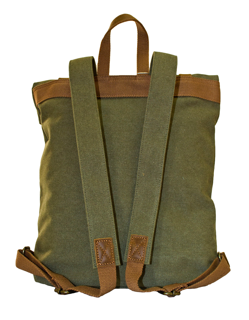 Fino SL-531 Unisex Canvas and Genuine Leather Backpack with Rolled up Closure