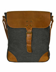 Fino SL-534 Casual Canvas Sling Bag with Genuine Leather Details