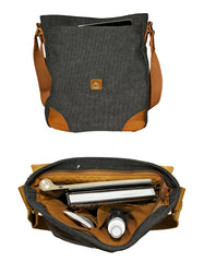 Fino SL-534 Casual Canvas Sling Bag with Genuine Leather Details