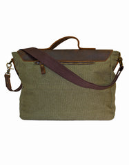 Fino LS-8084 Unisex Genuine Leather and Canvas Messenger Bag