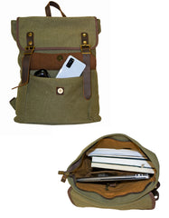 Fino SL-9016 Canvas and Genuine Leather 13" Laptop Backpack