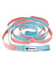 Tumaz LOOP Stretch Strap - 10 Loops & Non-Elastic Band for PT, Yoga & Dance