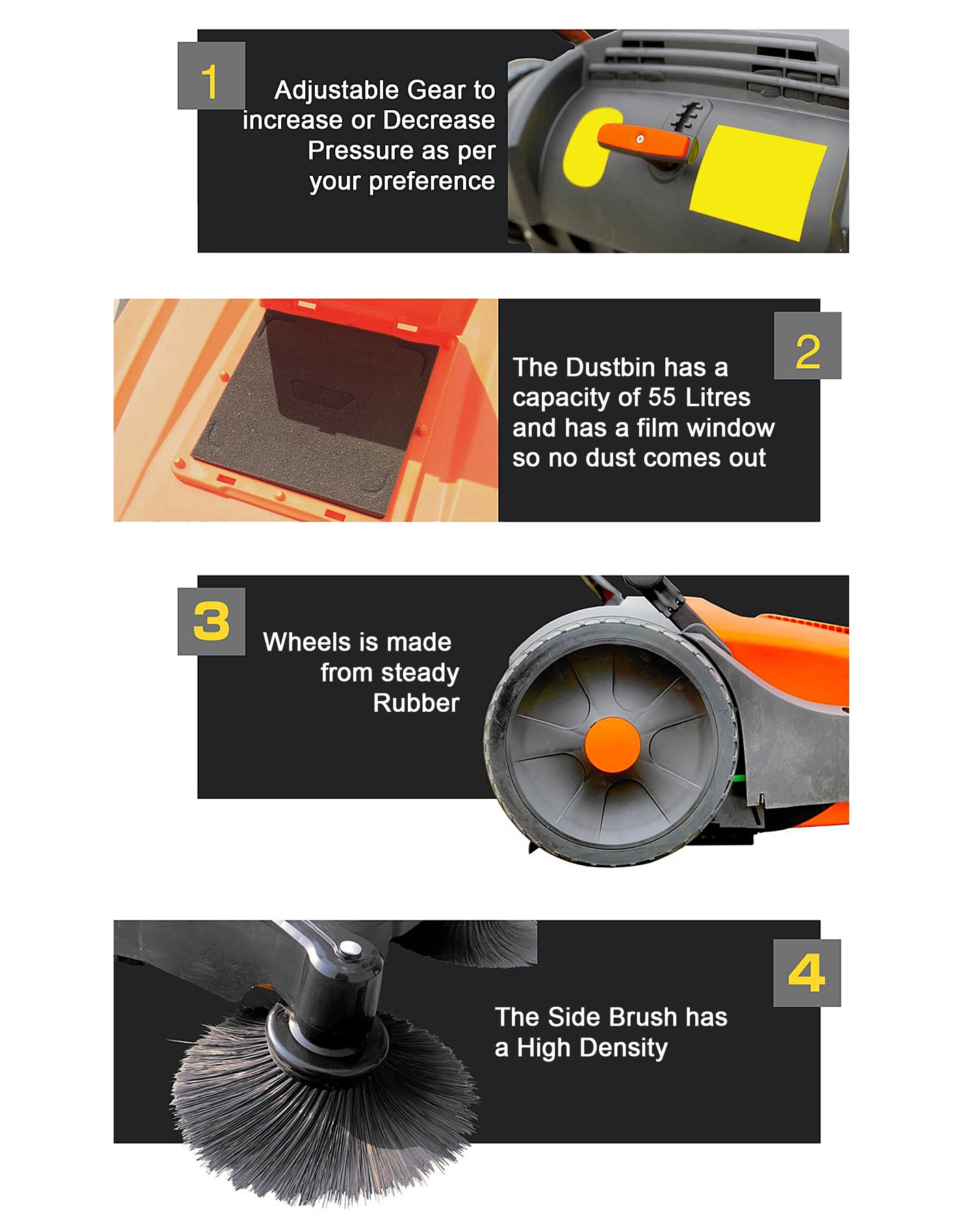 Sweep Star Eco-Friendly Manual push along Floor Sweeper