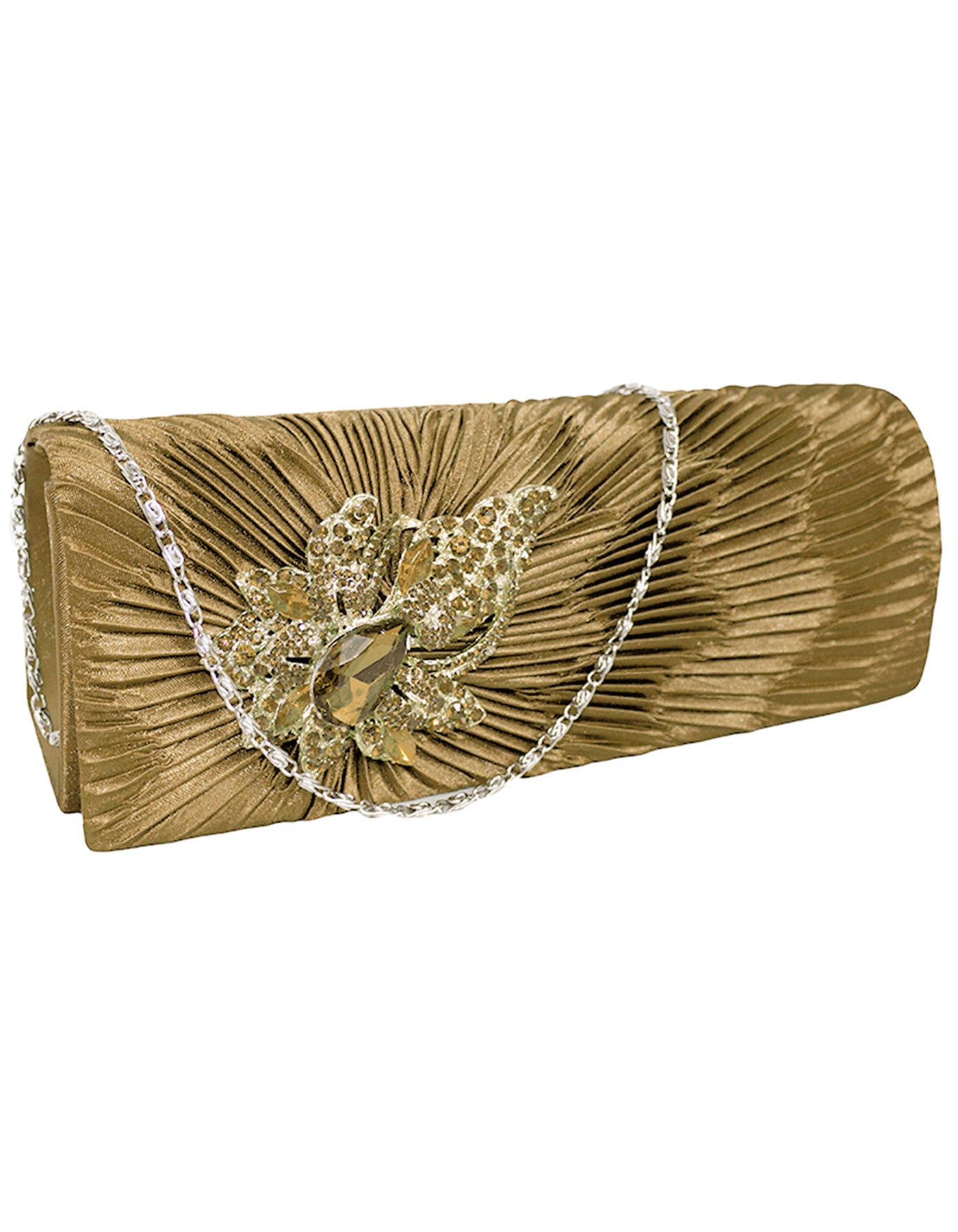 Fino T882 Elegant & Fancy Women’s Satin Clutch Bag with Chain
