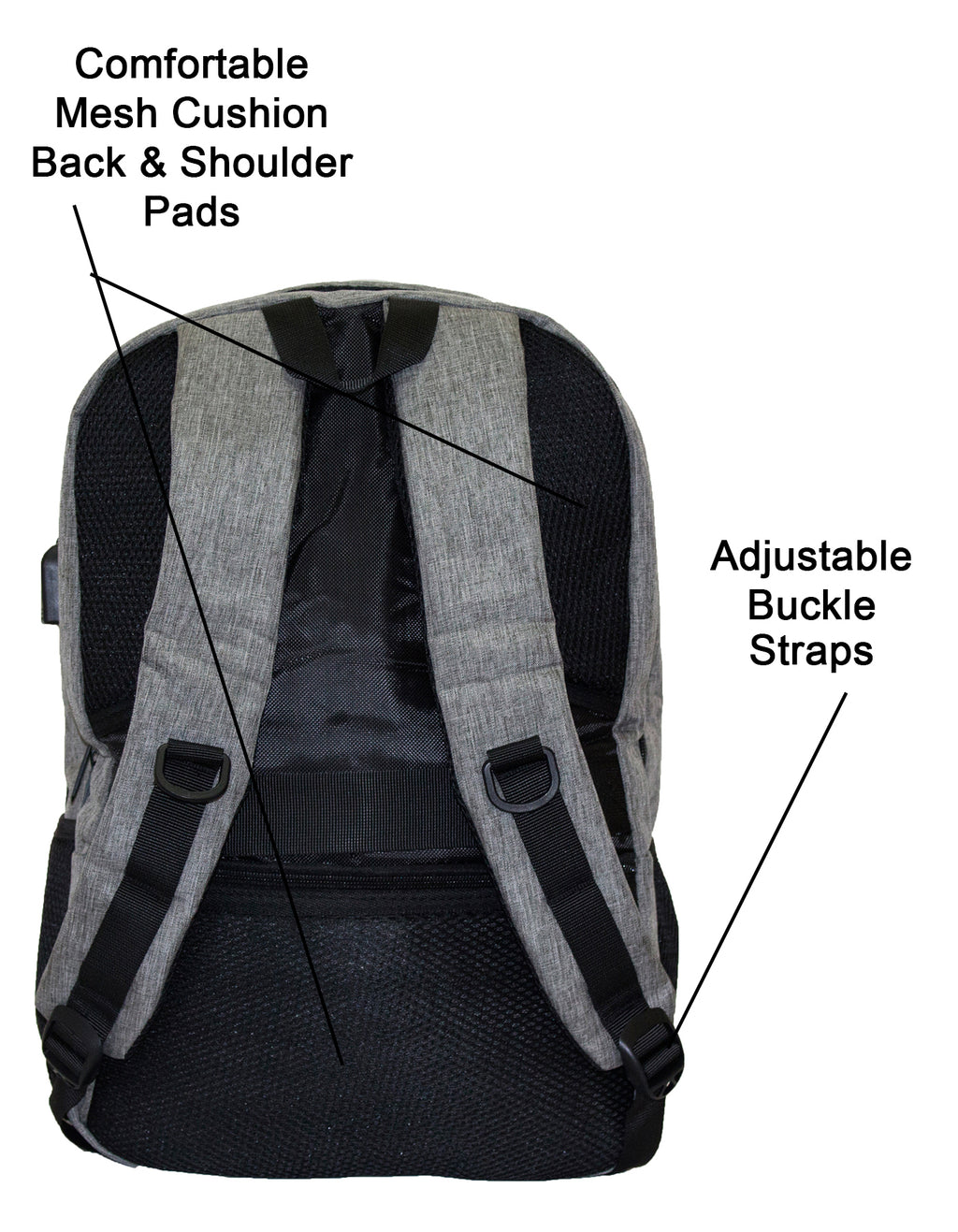 Qinol YCA-16 Unisex Travel 15” Laptop Backpack with USB Charging Port