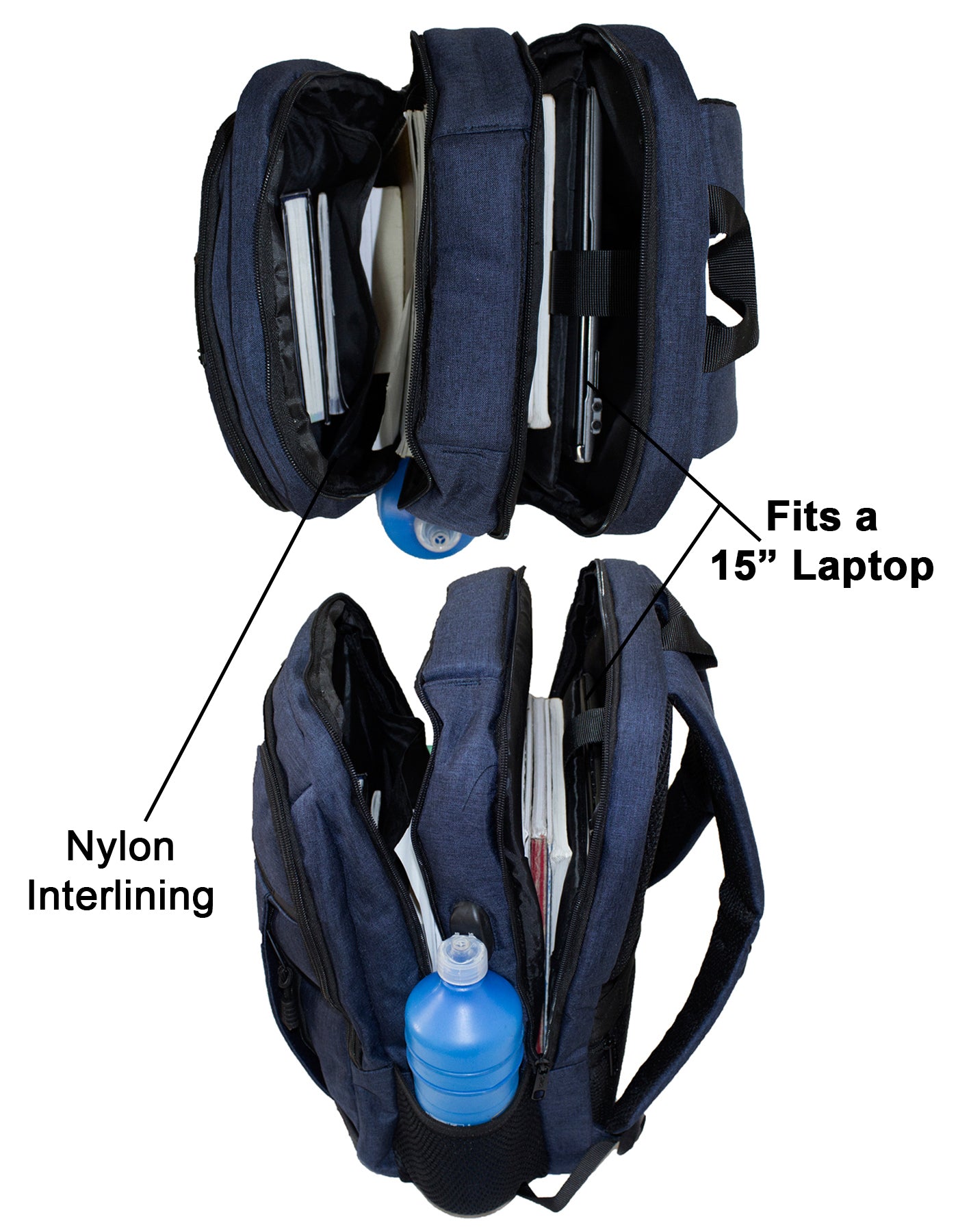 Qinol YCA-16 Unisex Travel 15” Laptop Backpack with USB Charging Port