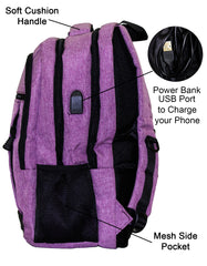 Qinol YCA-16 Unisex Travel 15” Laptop Backpack with USB Charging Port