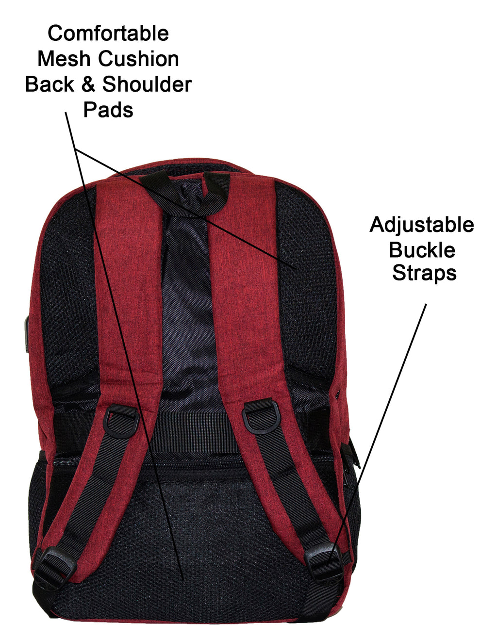 Qinol YCA-16 Unisex Travel 15” Laptop Backpack with USB Charging Port