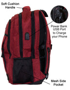 Qinol YCA-16 Unisex Travel 15” Laptop Backpack with USB Charging Port
