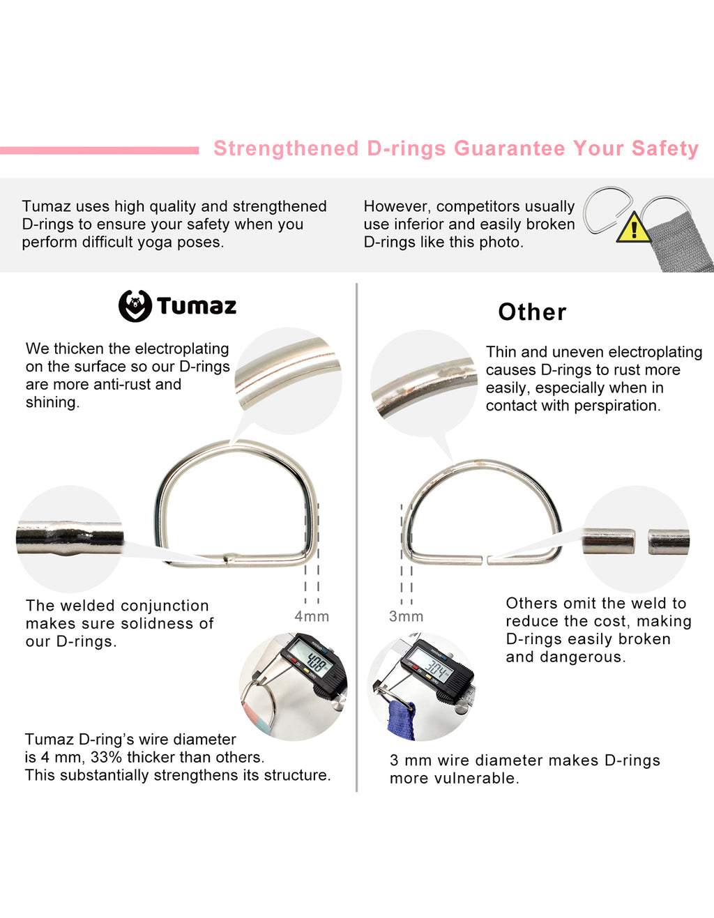 Tumaz 8ft Premium Physical Therapy Yoga Fitness Strap